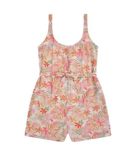 Combishort Flora Femme Blanc Cassé Animal