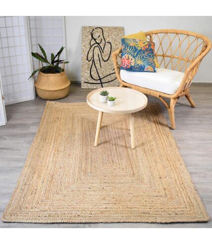 Tapis en jute fait à la main motif uni NATURE