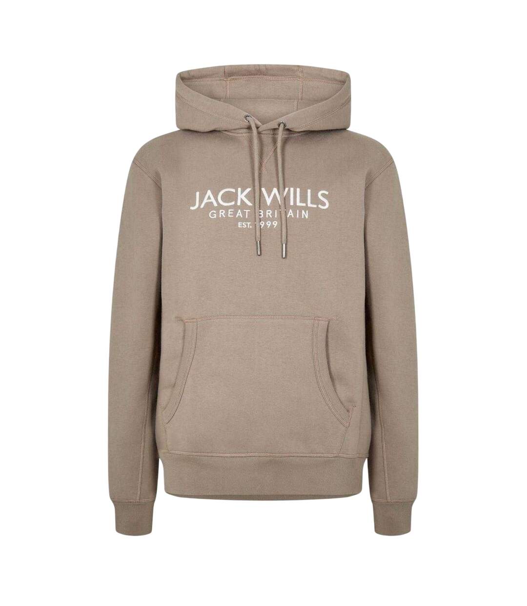 Mens Batsford Logo Hoodie Fawn Jack Wills-1