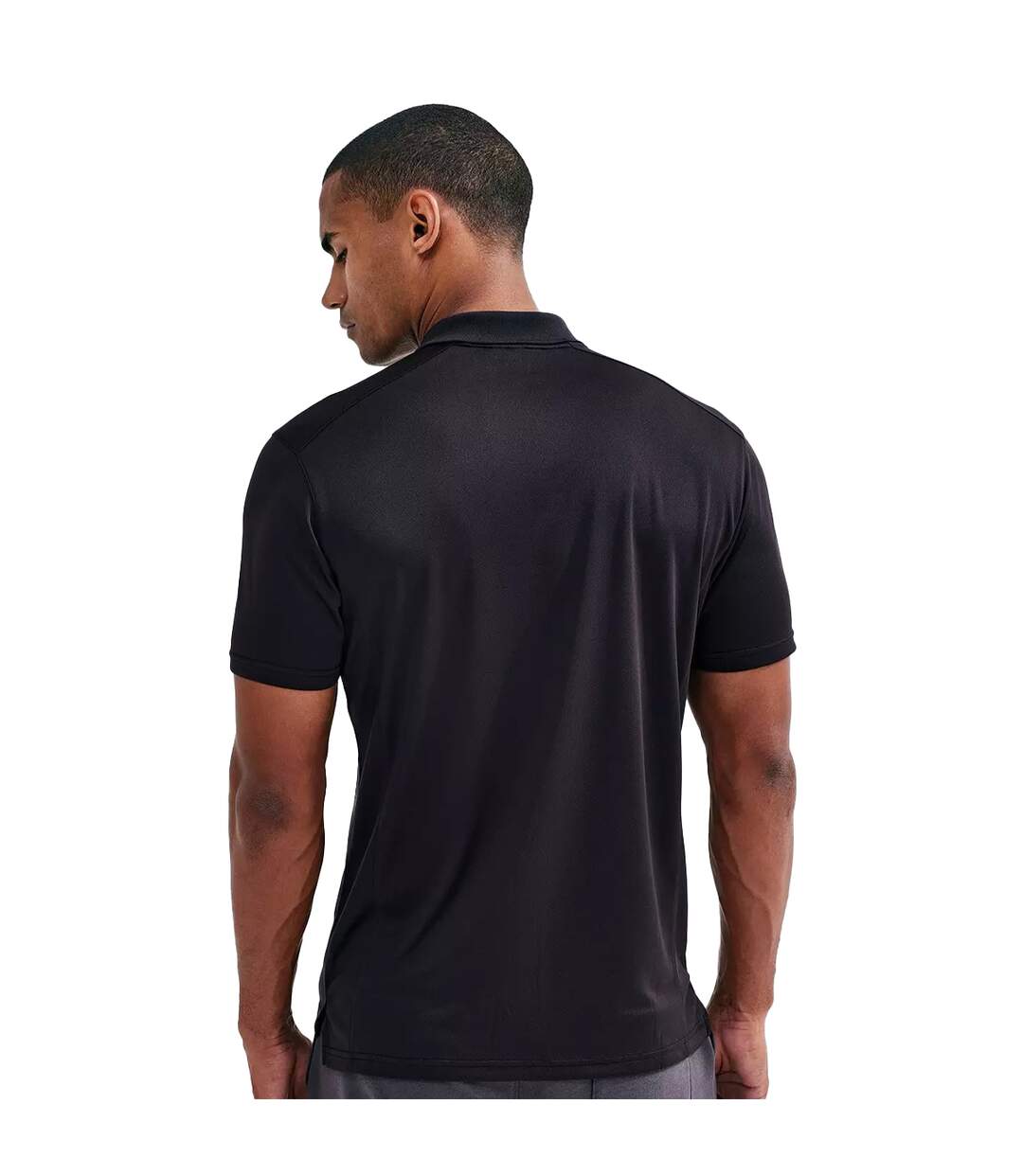Polo Manches Courtes Motif/style Texturé Homme Noir TriDri-3