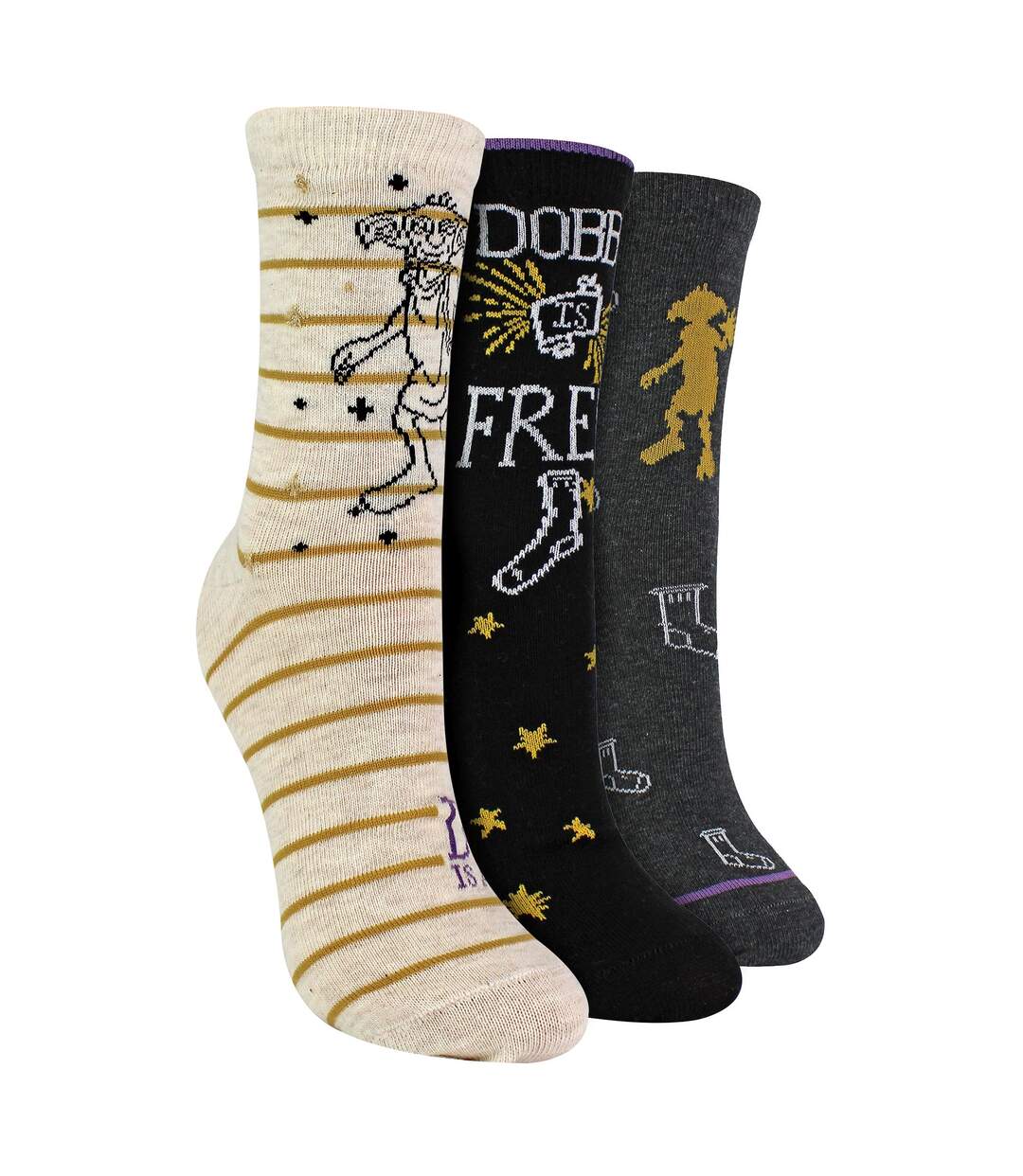 Ladies 3 Pack “Dobby Is Free” Harry Potter Socks-5