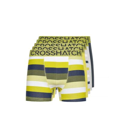 Crosshatch Mens Dipper Boxer Shorts (Pack of 5) (Neon Yellow/Gray/Black)