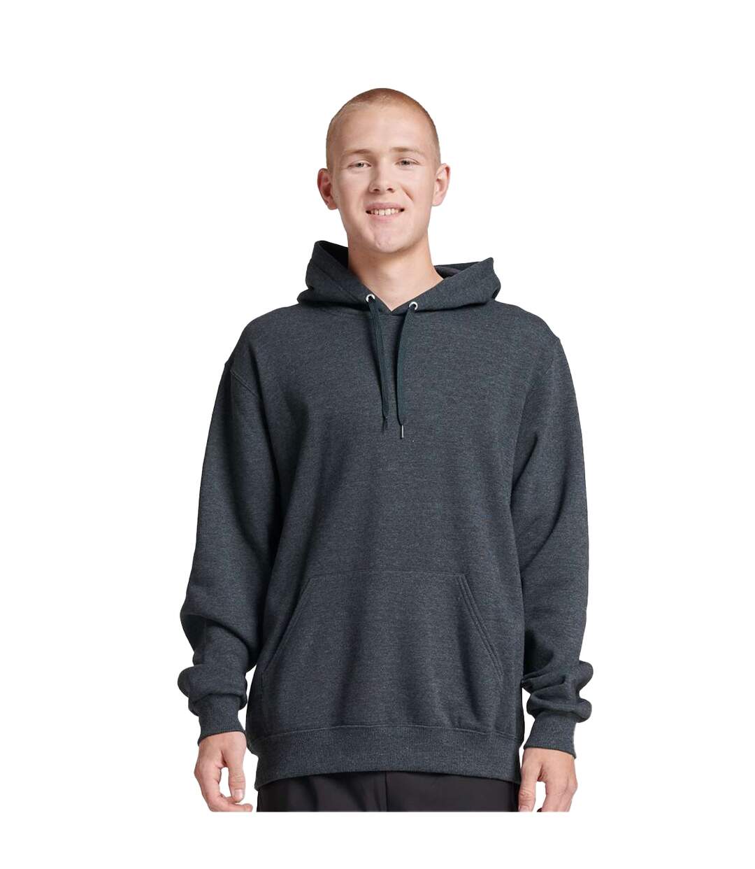Unisex Adult Eco Premium Hoodie Black Ink Heather Jerzees-1