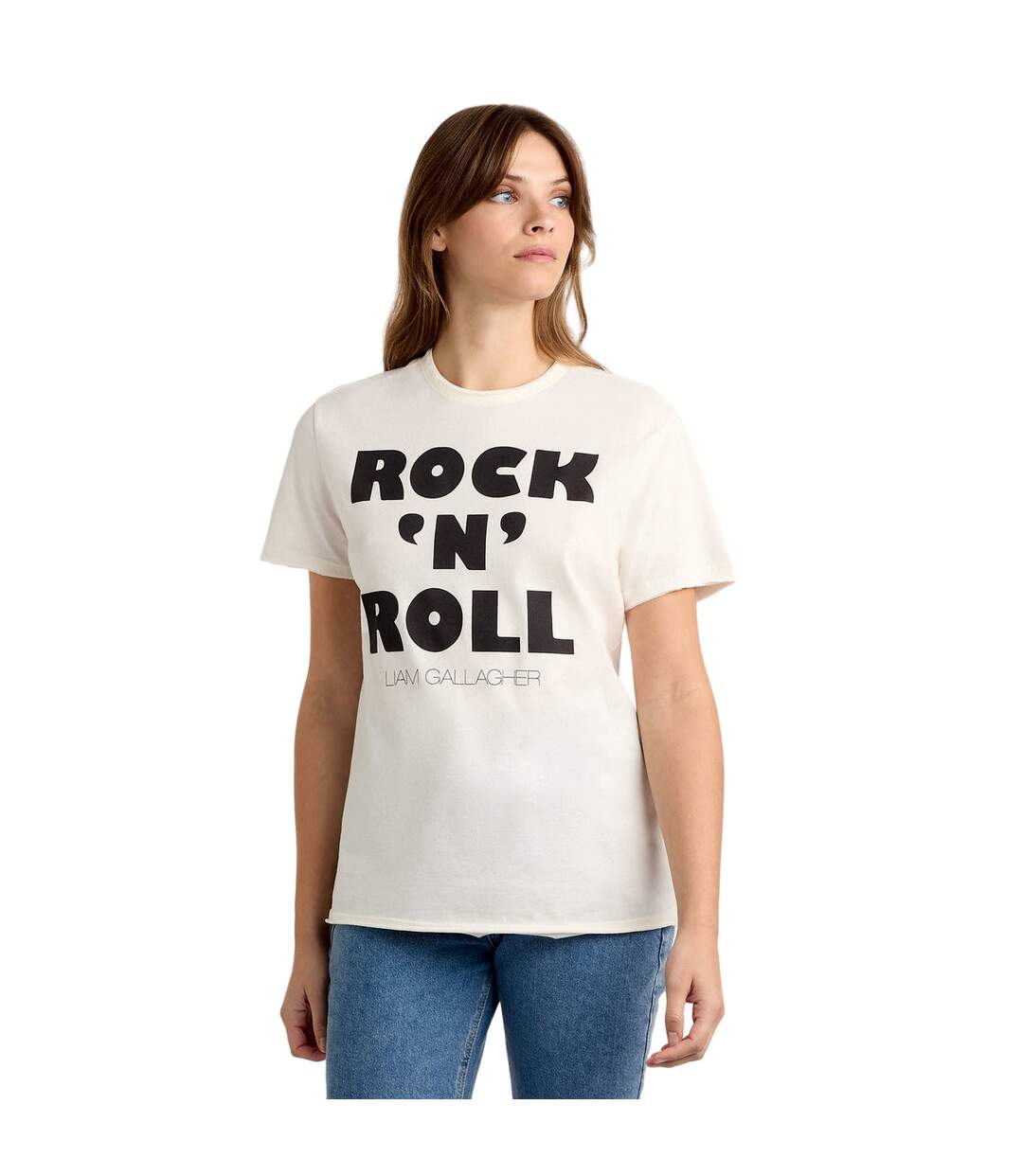 T-shirt rock n roll adulte blanc Amplified