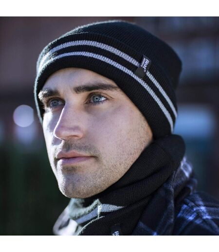 Mens Hi Vis Reflective Soft Fleece Lined Thermal Winter Hat