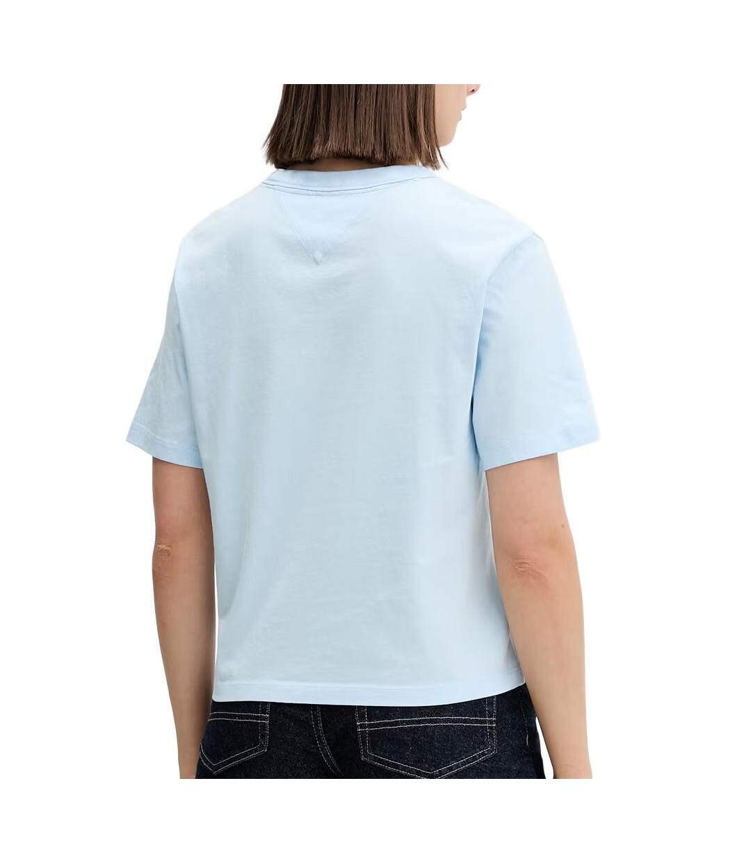 T-Shirt bleu femme tommy hilfiger badge1-2
