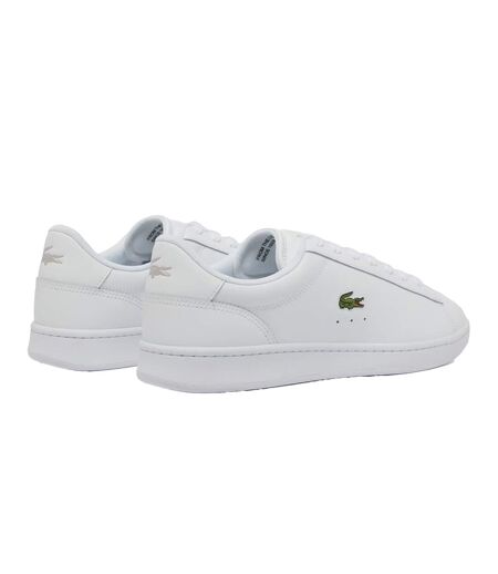 Mens Carnaby Leather Flat Trainers White Lacoste