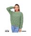 Pull femme col ras du cou manches longues - Couleur vert