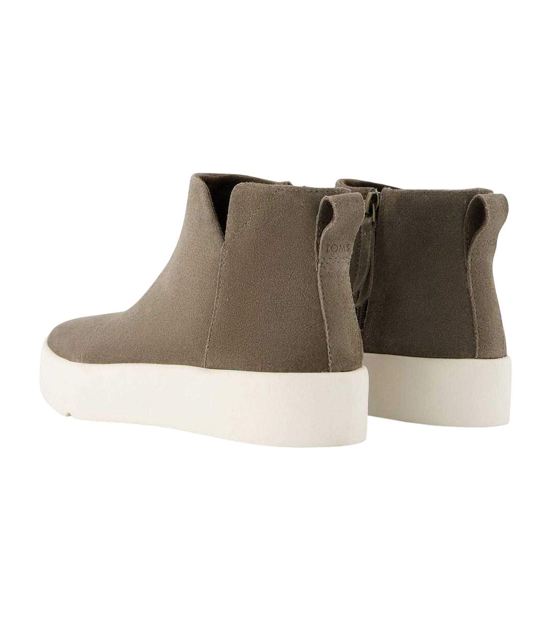 Womens/ladies Minimalist Suede Wedge Mid Boots Green Toms-2