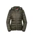 Womens/ladies Veste Nano À Capuche Pour Femmes Vert Kaki Foncé Russell-1