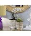 Lot de 2 Vases en Céramique Melody 24cm Or & Blanc-5
