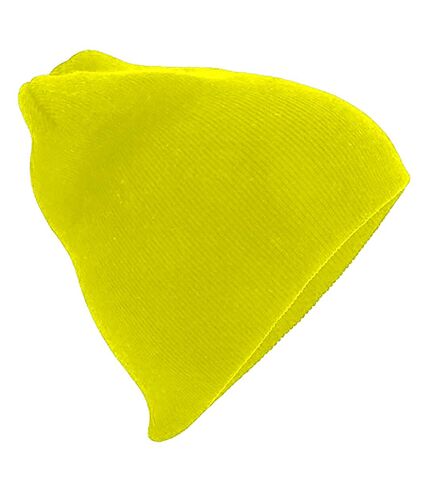 Beechfield Plain Basic Knitted Winter Beanie Hat (Fluorescent Yellow) - UTPC2095