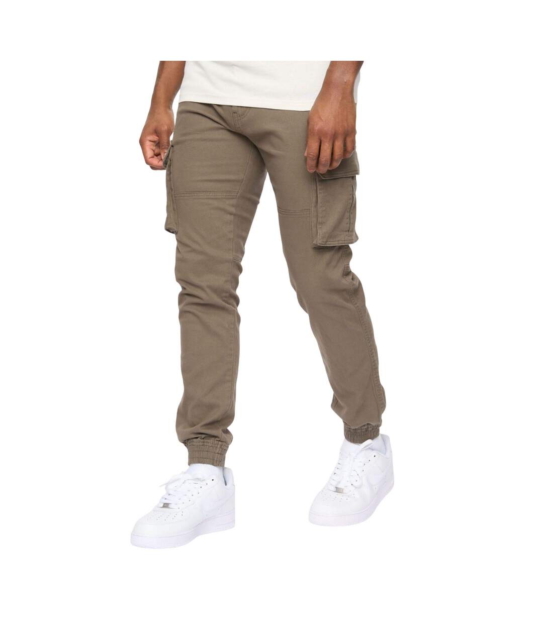Pantalon À Poches Frentons Homme Vert Kaki Crosshatch-2