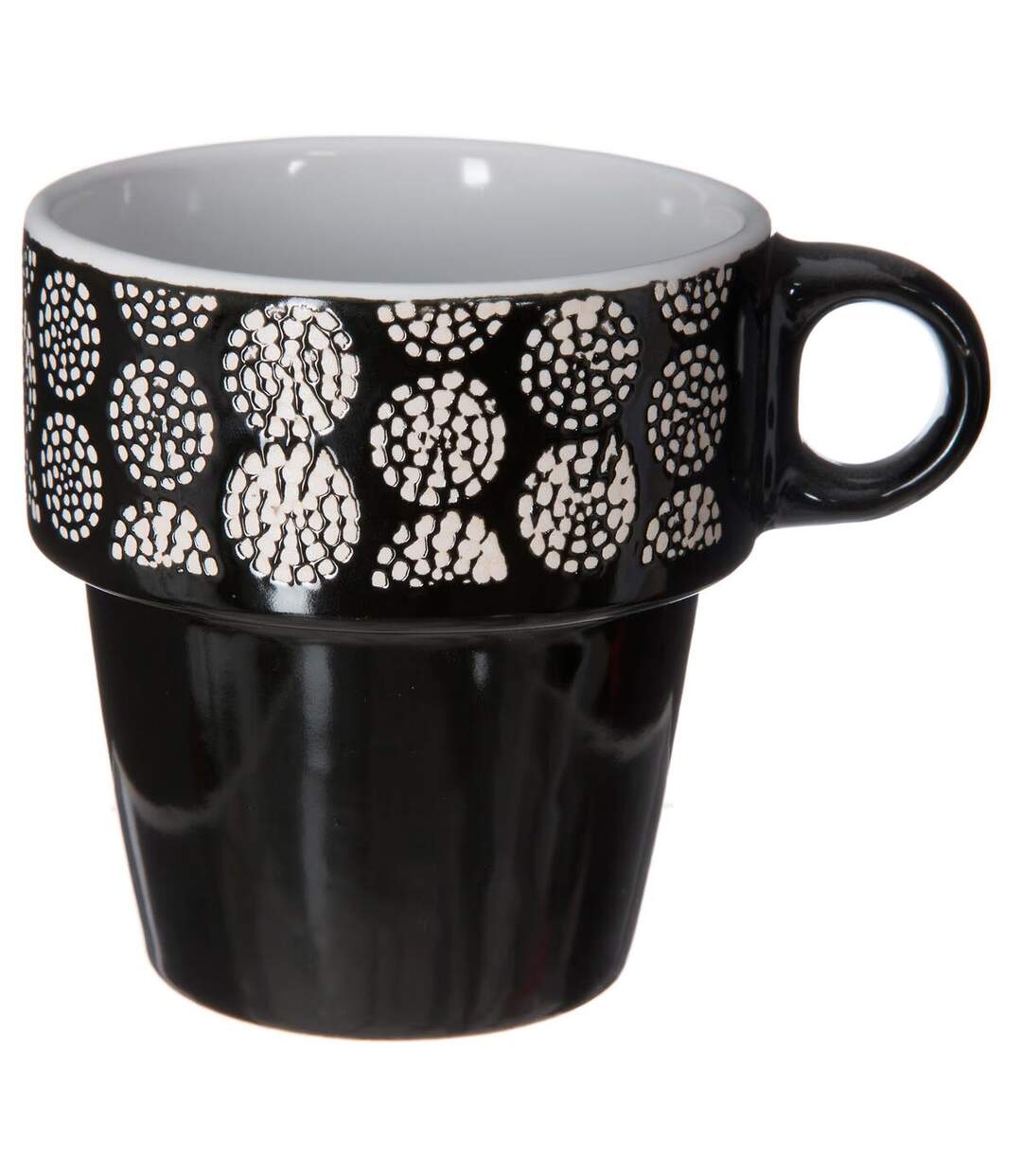 Lot de 6 Mugs sur Rack Ethnik 26cl Noir & Blanc-5