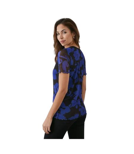 Principles Womens/Ladies Floral Mesh T-Shirt (Indigo) - UTDH6149
