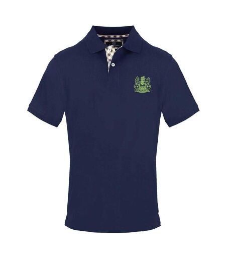 Polo Manches Courtes Motif/style Logo Brodé Homme Bleu Marine Aquascutum