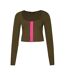 T-shirt Court Manches Longues Femme Vert Kaki Guess-2