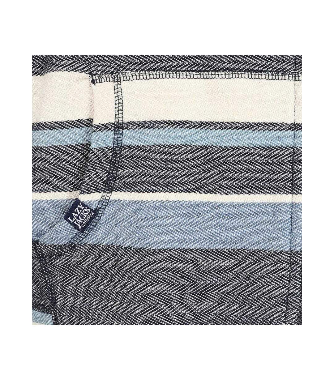 Veste À Capuche Motif/style Texturé Homme Bleu Marine Lazy Jacks-4