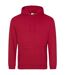 Sweat À Capuche College Adulte Rouge Vif Awdis-1