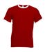 Fruit Of The Loom Mens Ringer Short Sleeve T-Shirt (Red/White) - UTBC342