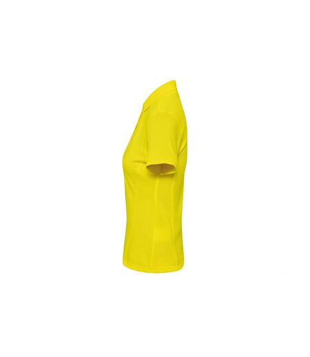 Womens/ladies Coolchecker Plus Piqu Polo With Coolplus Yellow Premier