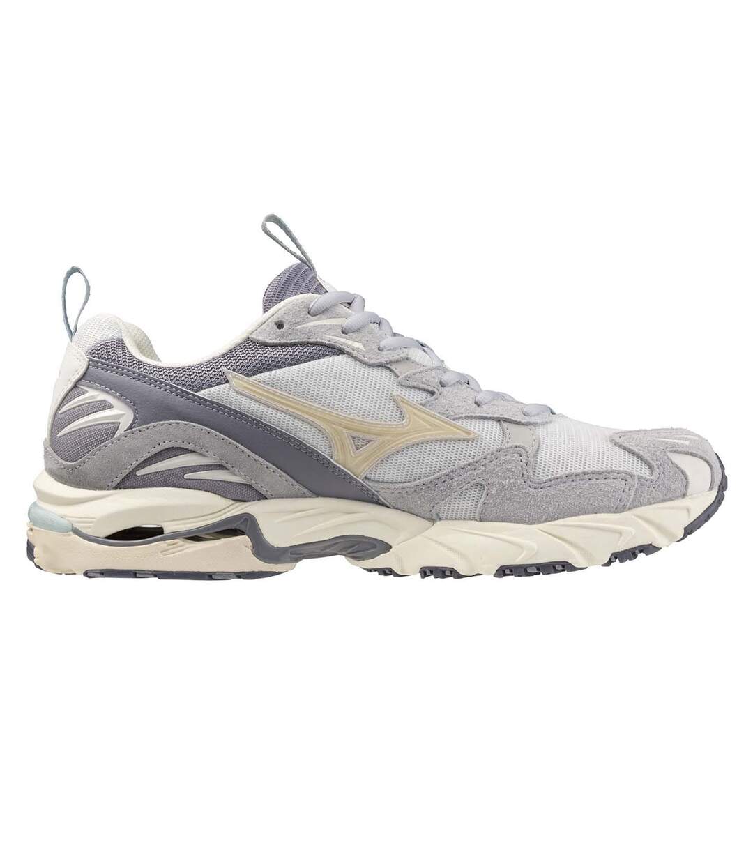 Mens Wave Rider 10 Sportstyle Leather Trainers Grey Mizuno-1