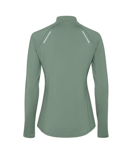 Womens/ladies estambul quarter zip long-sleeved sweatshirt laurel green Roly