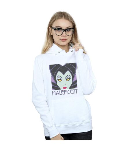 Disney Sweat à capuche à tête courte Femme/Ladies Maleficent (Blanc) - UTBI5033