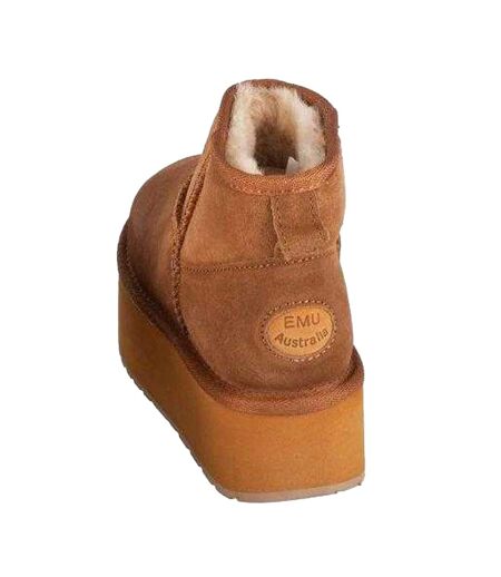 Womens/ladies Stinger Micro Sheepskin Platform Snow Boots Brown EMU Australia