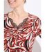T-shirt imprimé graphique col V dentelle-4