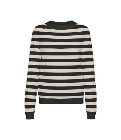 Pull beige/noir femme vero moda happiness - s