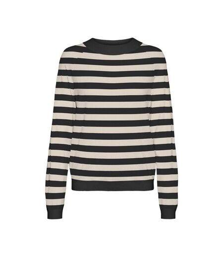 Pull beige/noir femme vero moda happiness - s