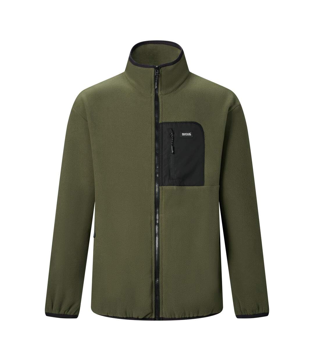 Veste Polaire À Col Montant Motif/style Détail Contrasté Frankie Homme Kaki Foncé Noir Regatta-2