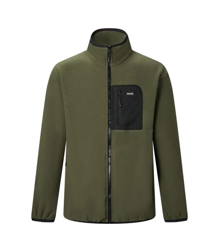 Veste Polaire À Col Montant Motif/style Détail Contrasté Frankie Homme Kaki Foncé Noir Regatta