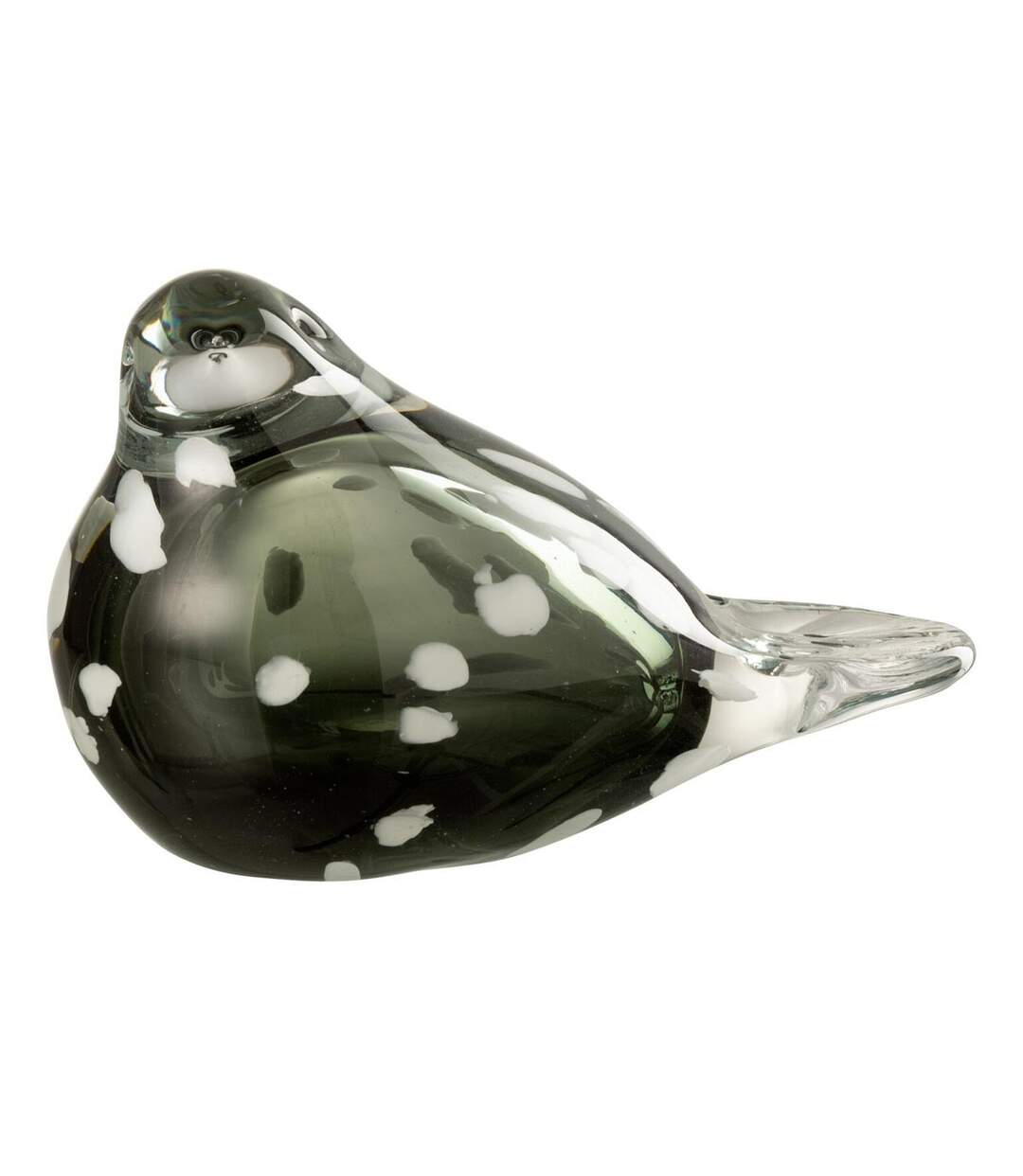 Statuette Oiseau en Verre Gavin 13cm Noir-1