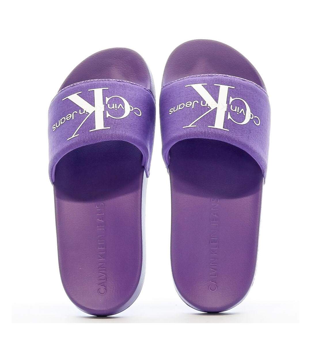 Claquettes Violette Femme Calvin Klein Jeans Slide Monogram - 37-3