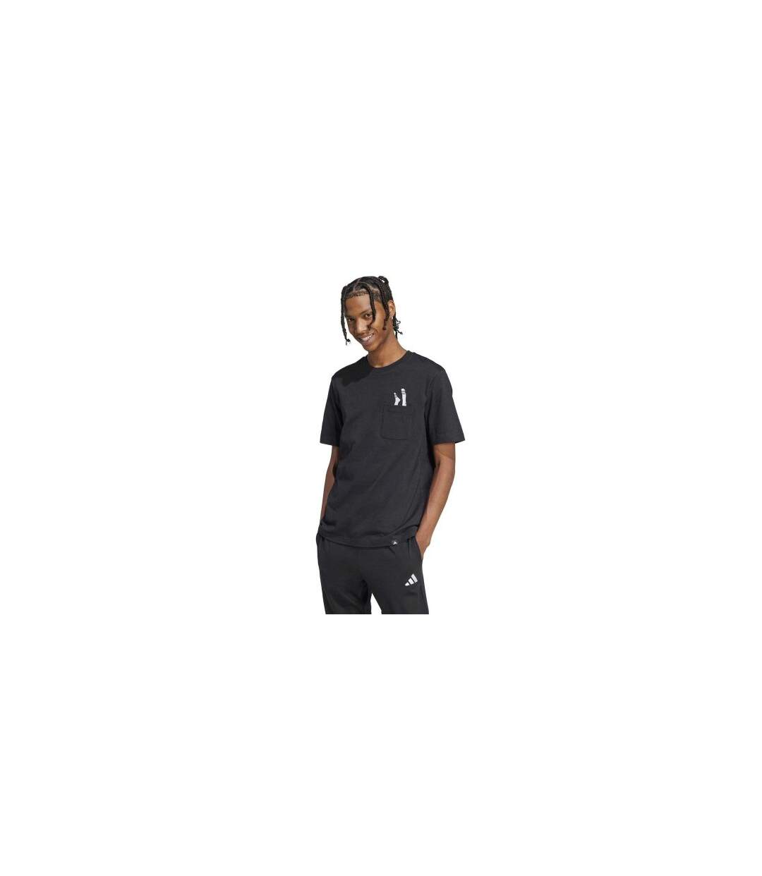 Mens Slider Pocket Lounge T-shirt Black Adidas-1
