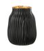 Vase à Rainures en Verre Louis 20cm Noir-1