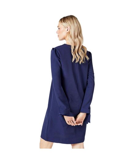 Womens/ladies crepe stitch detail shift dress navy Principles