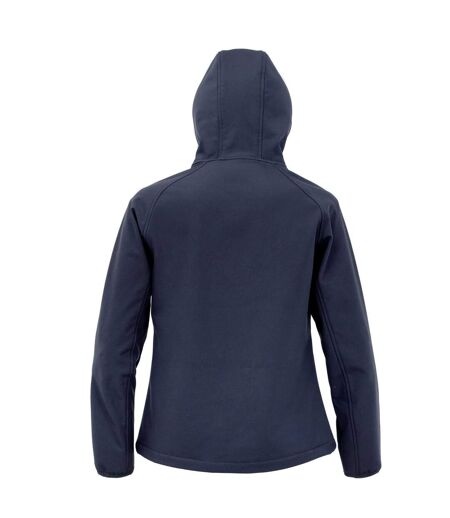 Womens/ladies 3 Layer Printable Soft Shell Jacket Navy Result Recycled