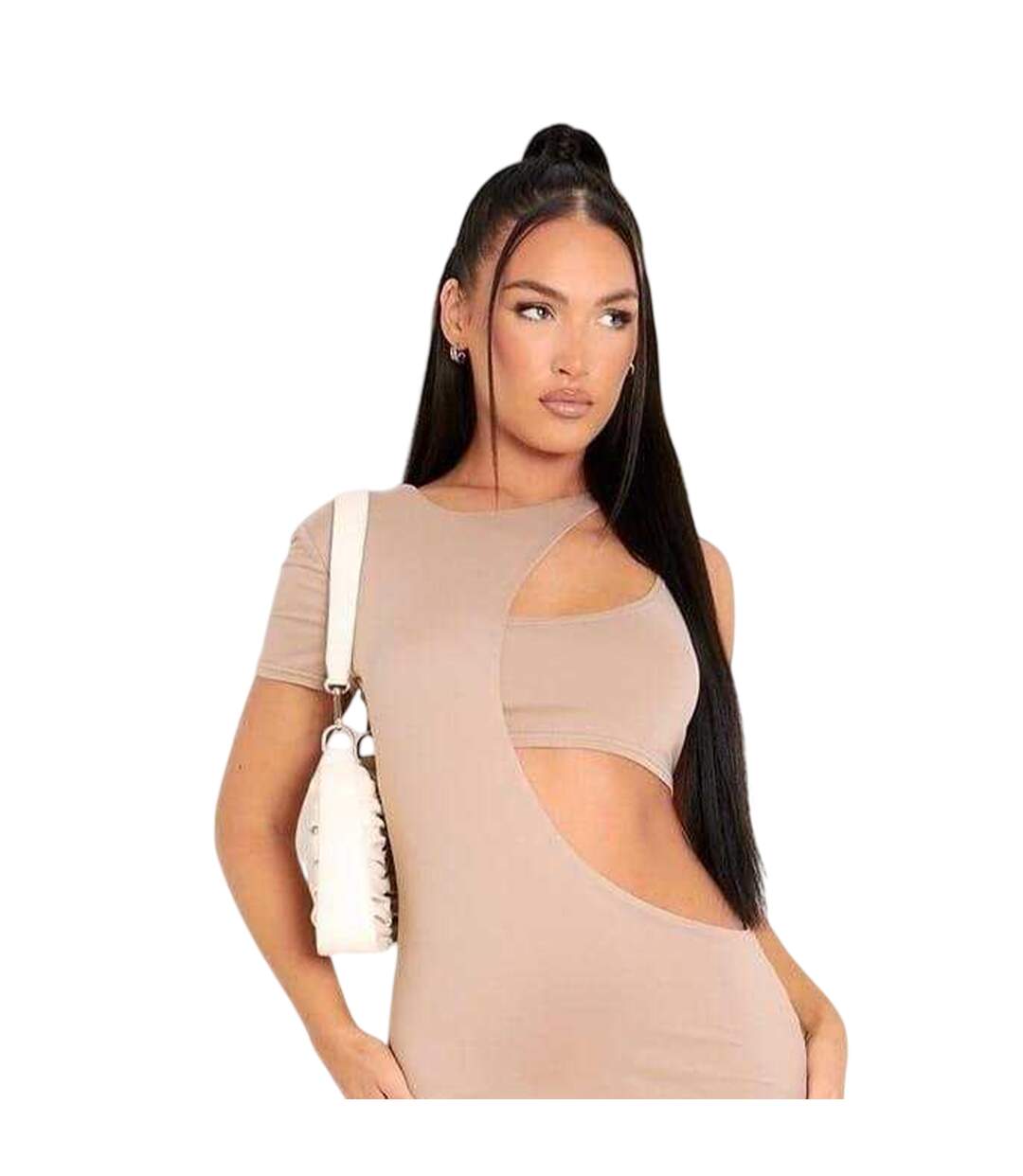 Robe Courte Femme Beige Missy Empire-2