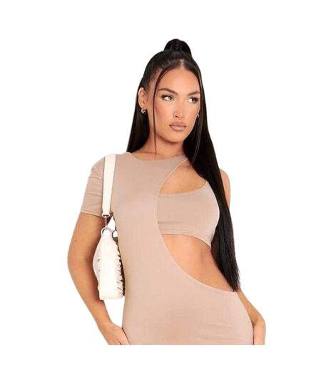 Robe Courte Femme Beige Missy Empire