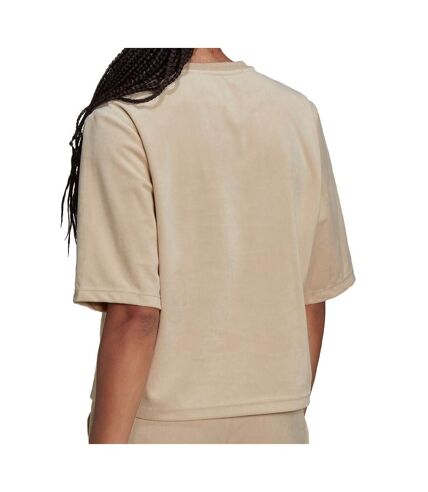 T-shirt Velours Beige Femme Adidas H22833 - 34