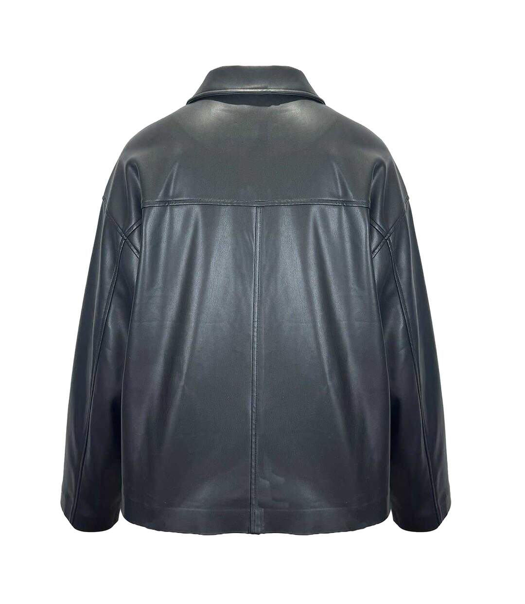 Womens/ladies Faux Leather Bomber Jacket Black Jack Wills-2