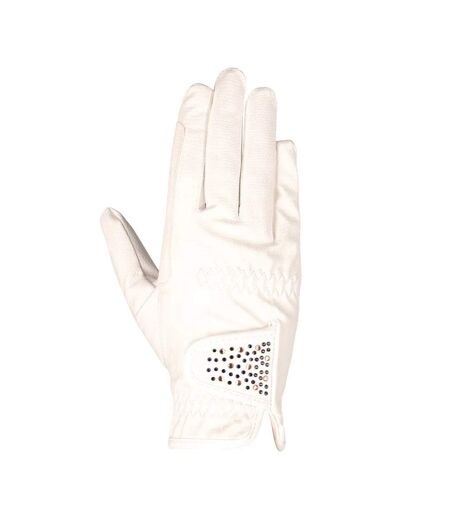 Unisex Adult Shimmer Riding Gloves White Hy