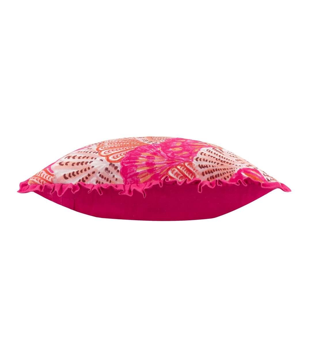 Frill clamshell cushion cover 50cm x 50cm pink Furn