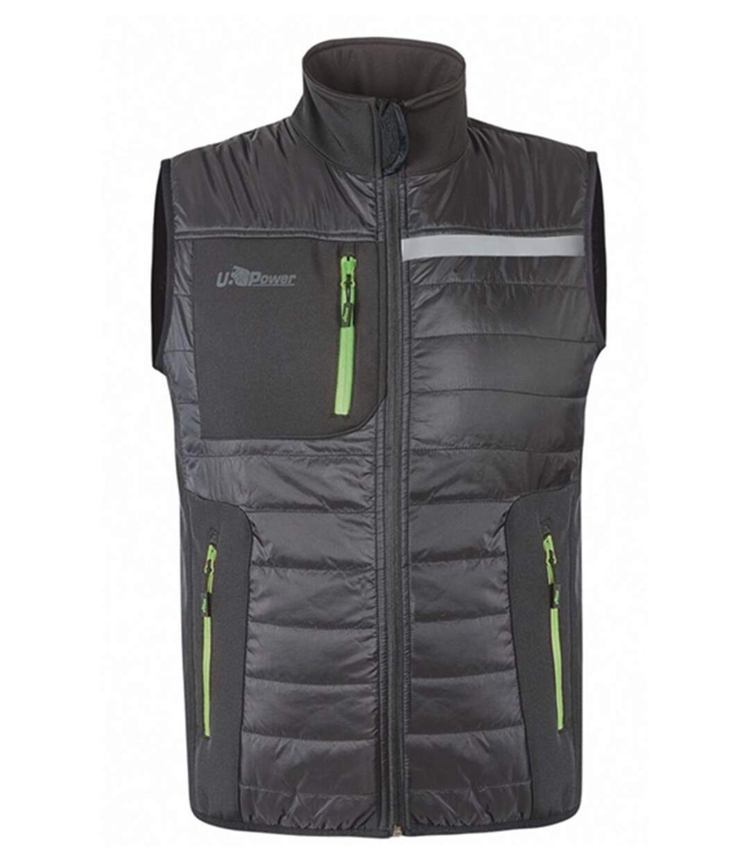 Bodywarmer de travail - Homme - UPFU278 - gris asphalte et vert-1