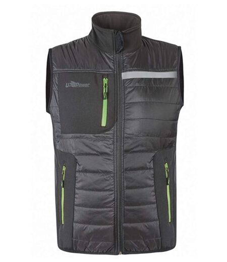 Bodywarmer de travail - Homme - UPFU278 - gris asphalte et vert