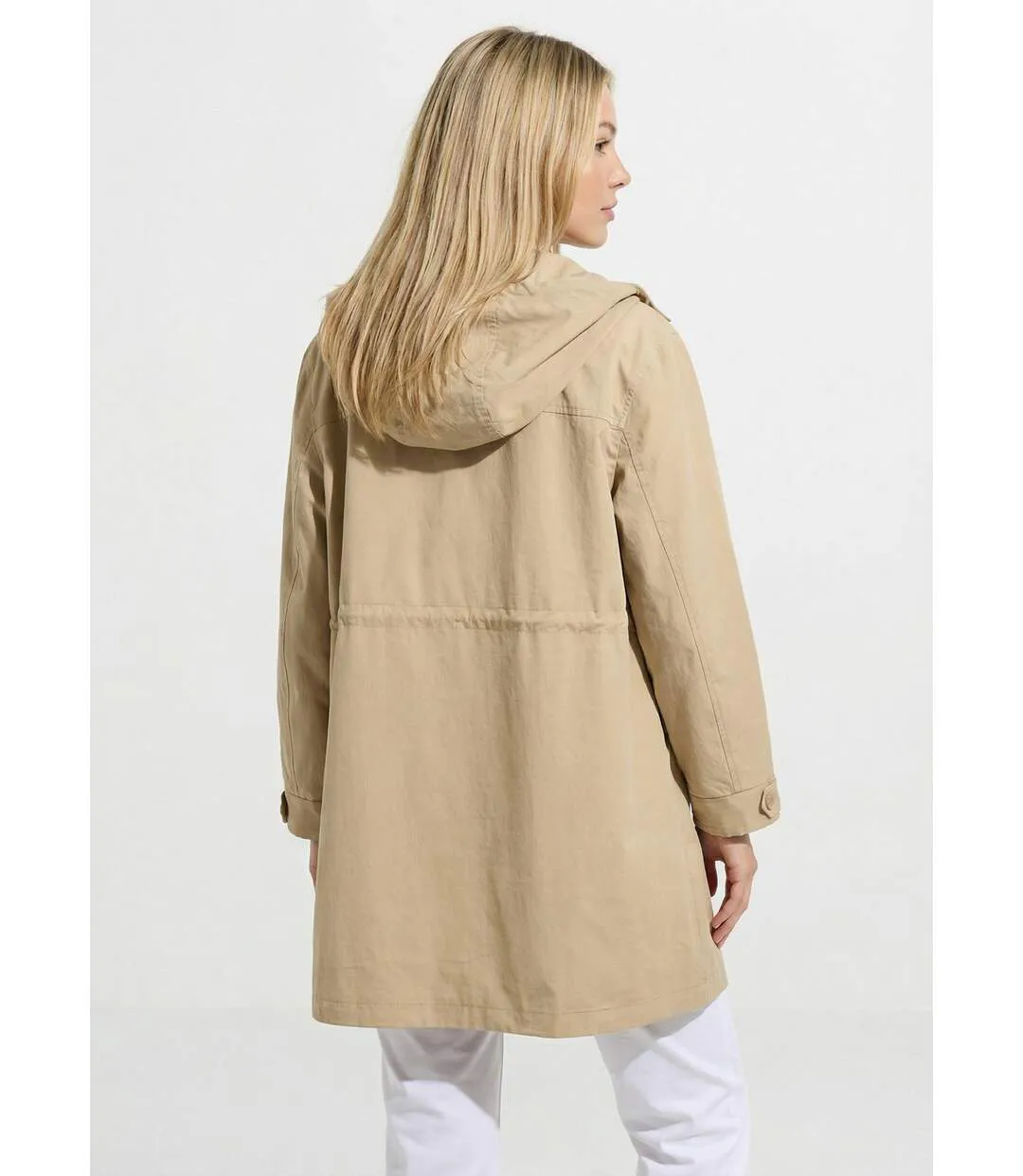 Parka zippée pressionnée à capuche déperlante-2