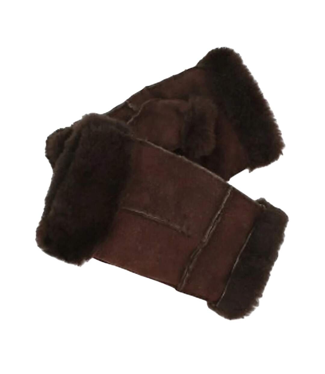 Womens/ladies Glitten Sheepskin Mittens Brown Eastern Counties Leather-2